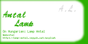 antal lamp business card